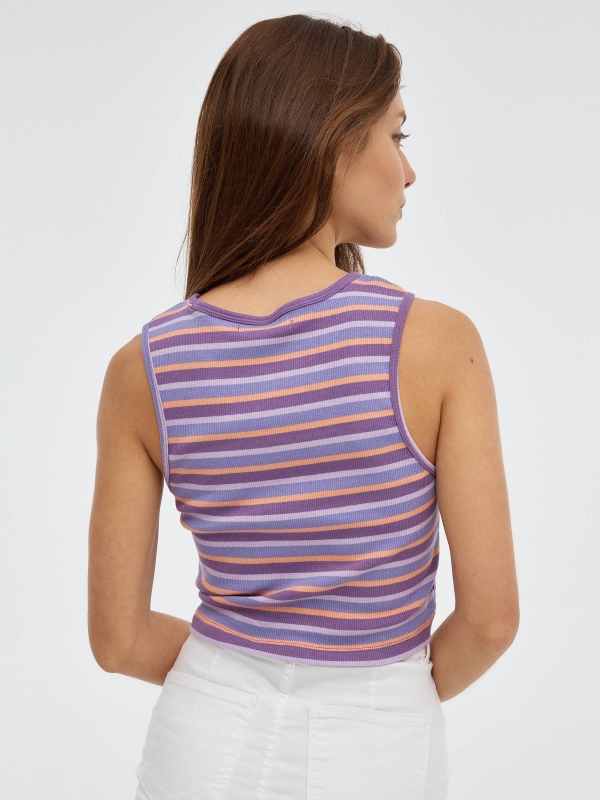 Crop top without stripes mauve middle back view