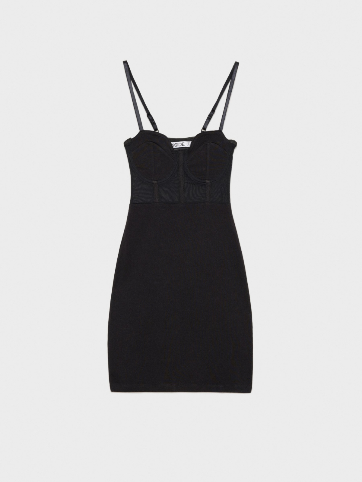  Mini-vestido espartilho preto