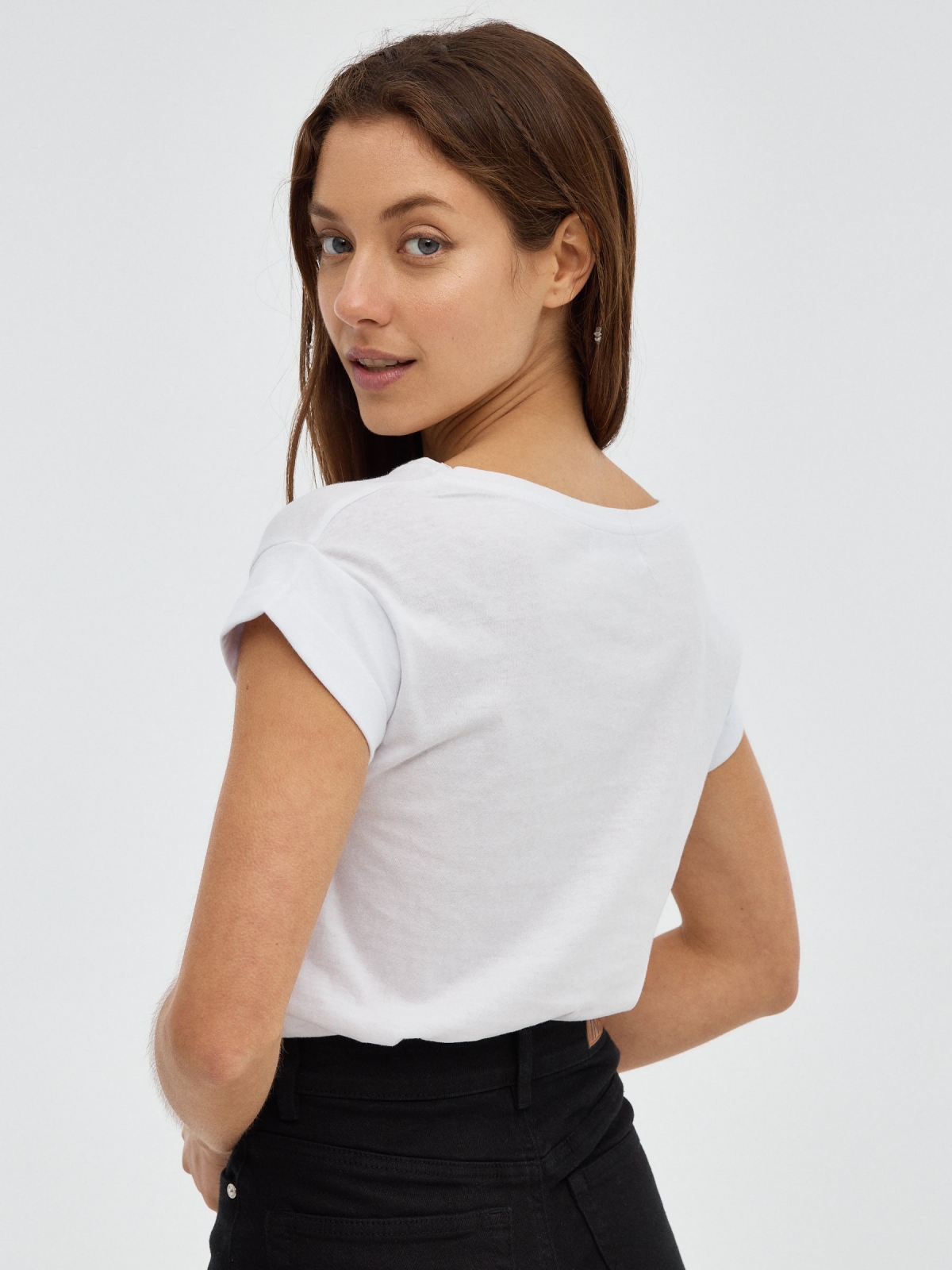 T-Shirt de atletismo branco vista meia traseira