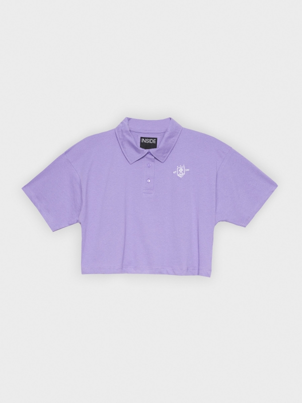  Embroidered polo shirt lilac