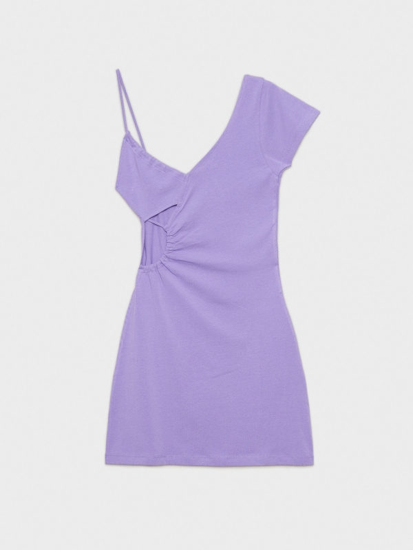  Mini vestido assimétrico lilás