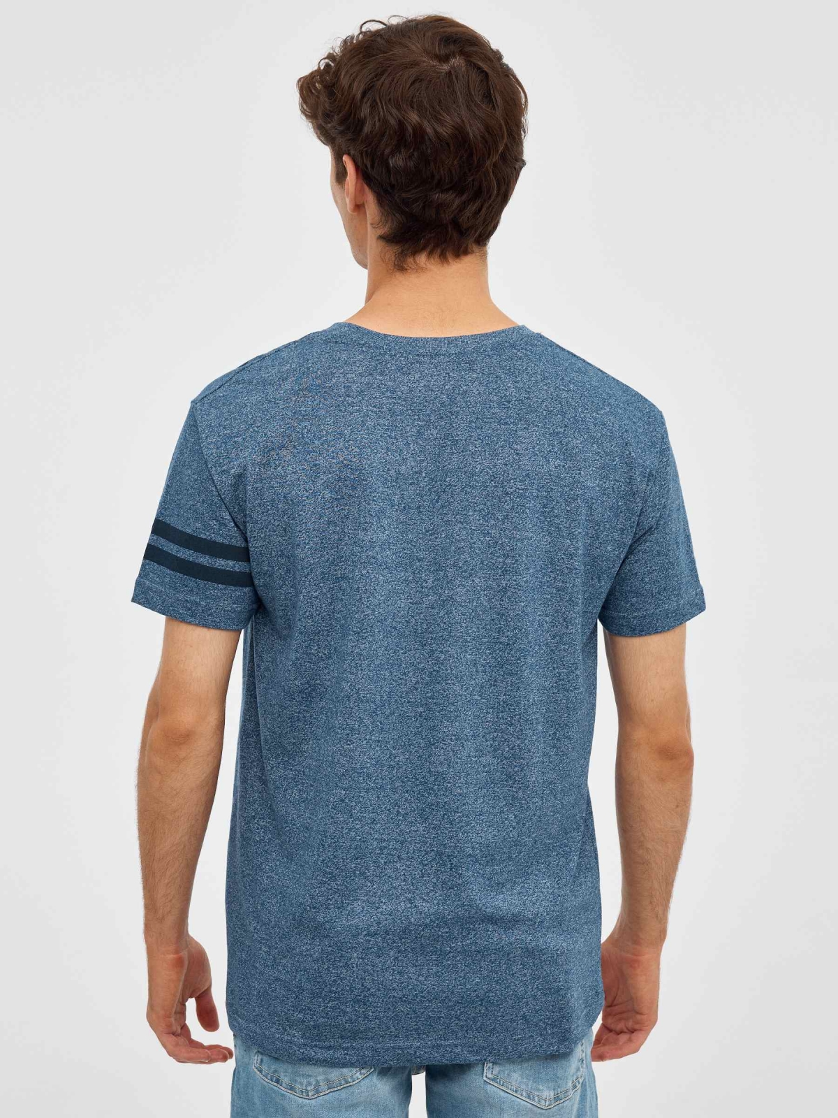 T-shirt Survivor azul vista meia traseira
