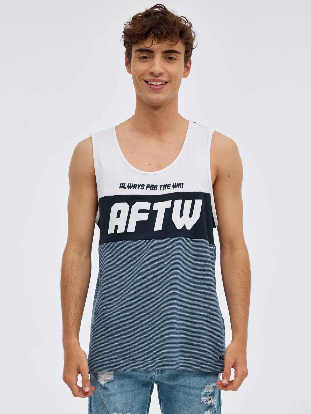 AFTW tank top blue middle front view