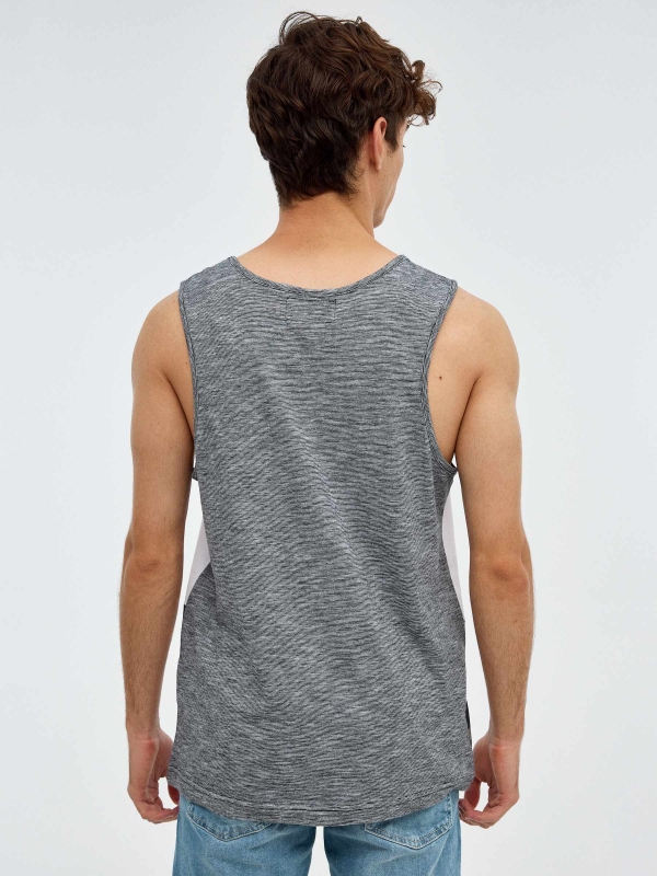 Combined camouflage t-shirt black middle back view