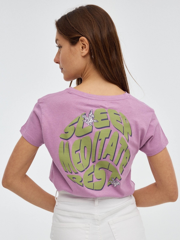 T-shirt Growing the future púrpura vista meia traseira