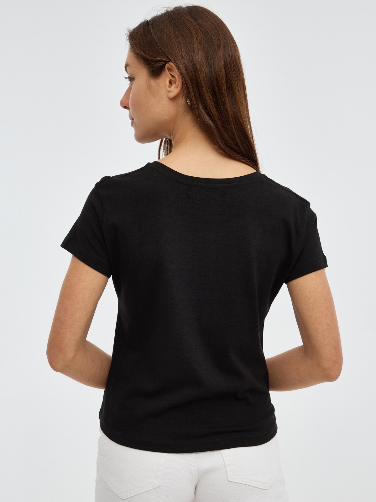 Catch the Wave T-shirt black middle back view