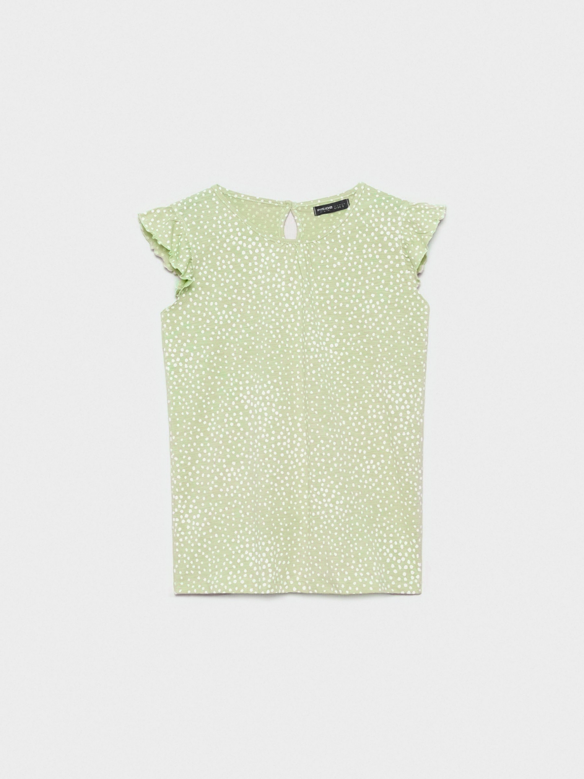  T-shirt de impressão Polka dot verde