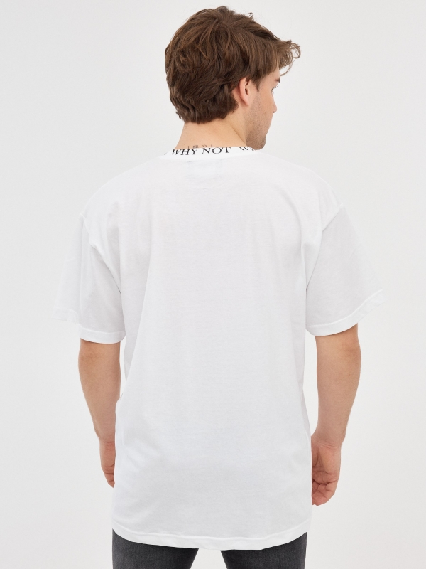 Why Not T-shirt branco vista meia traseira