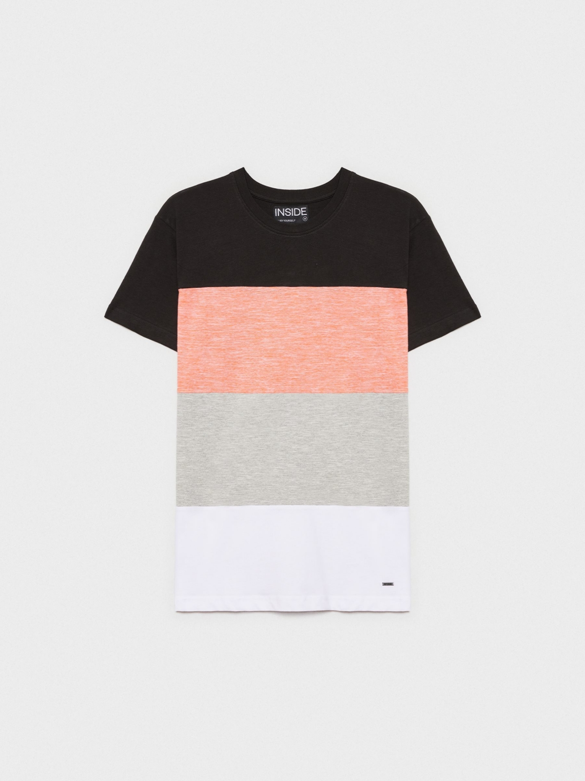  Color block striped t-shirt black