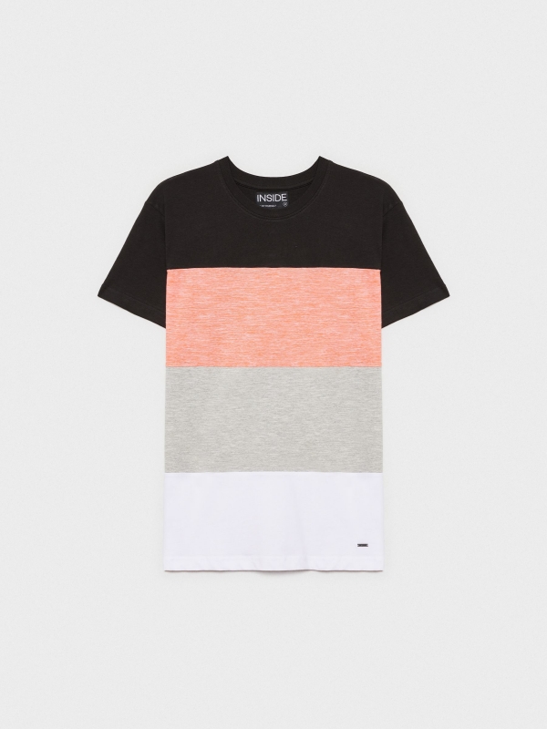  Color block striped t-shirt black