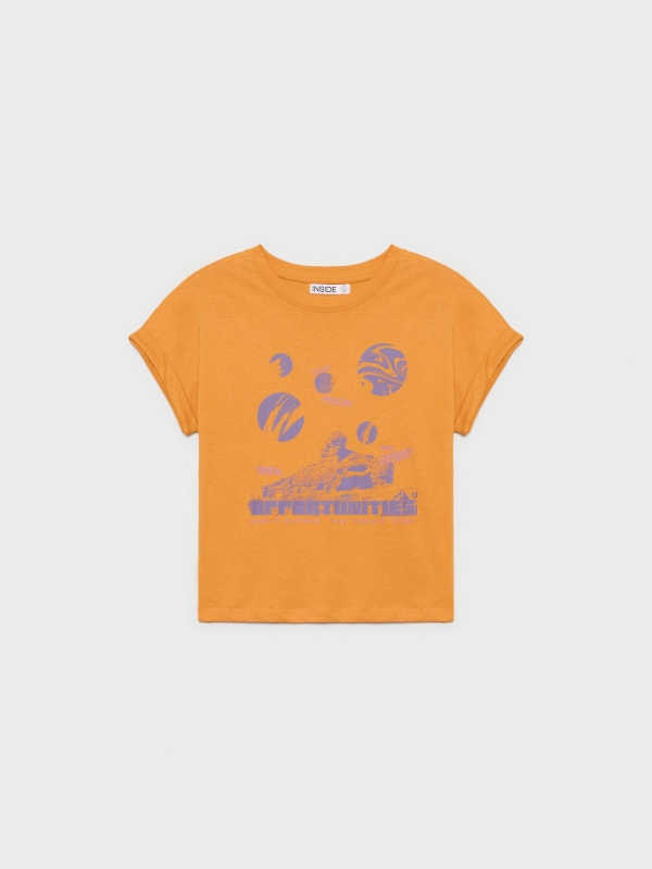  Planets print t-shirt ochre