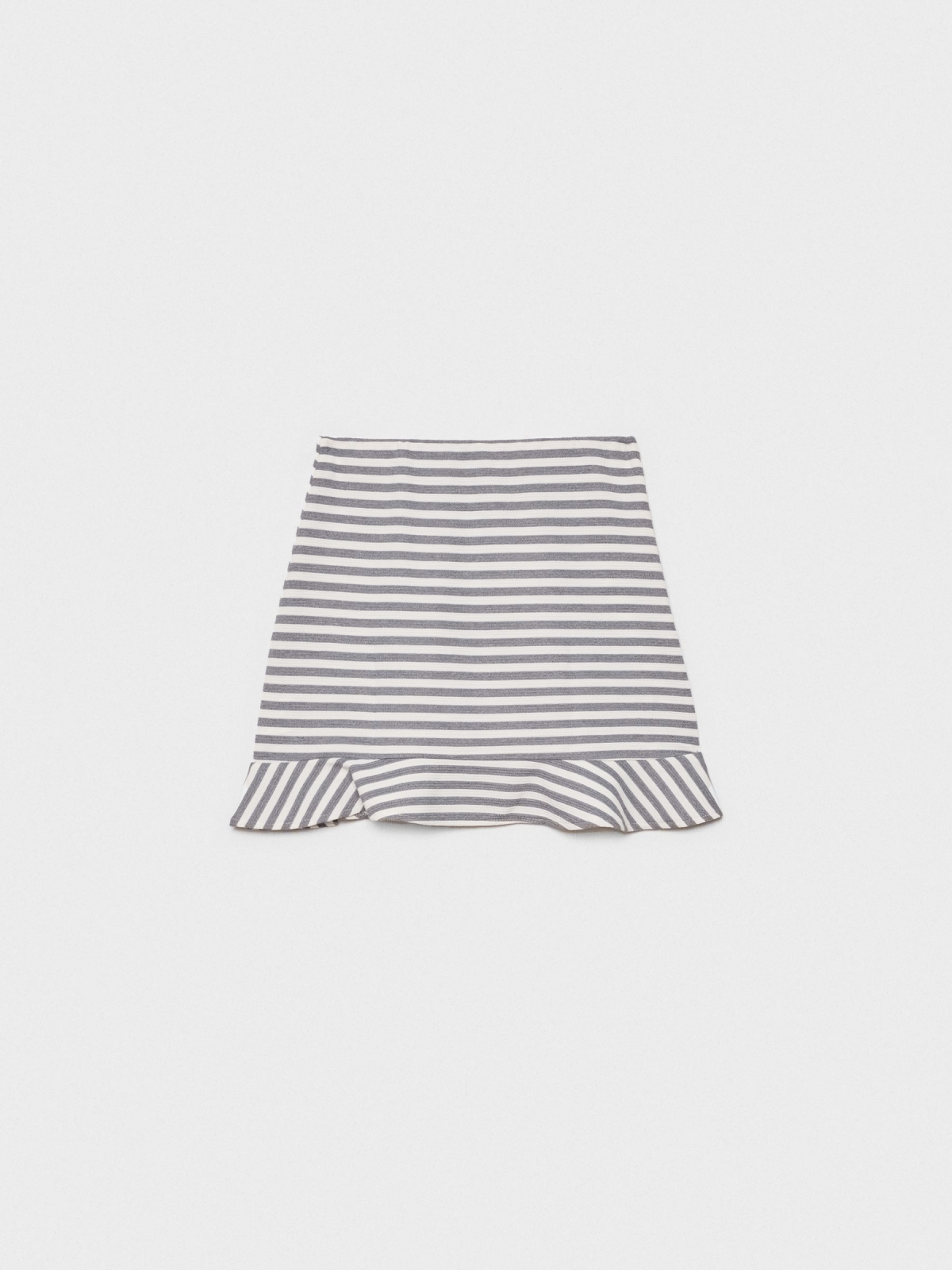  Striped mini skirt with ruffle white