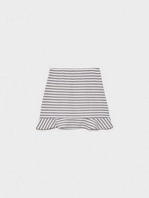  Striped mini skirt with ruffle white