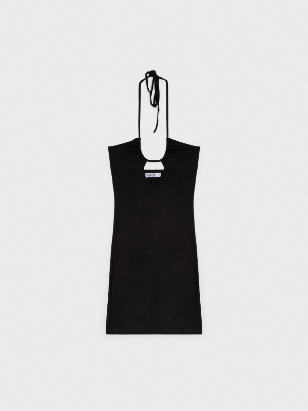  Mini vestido halter cut out preto