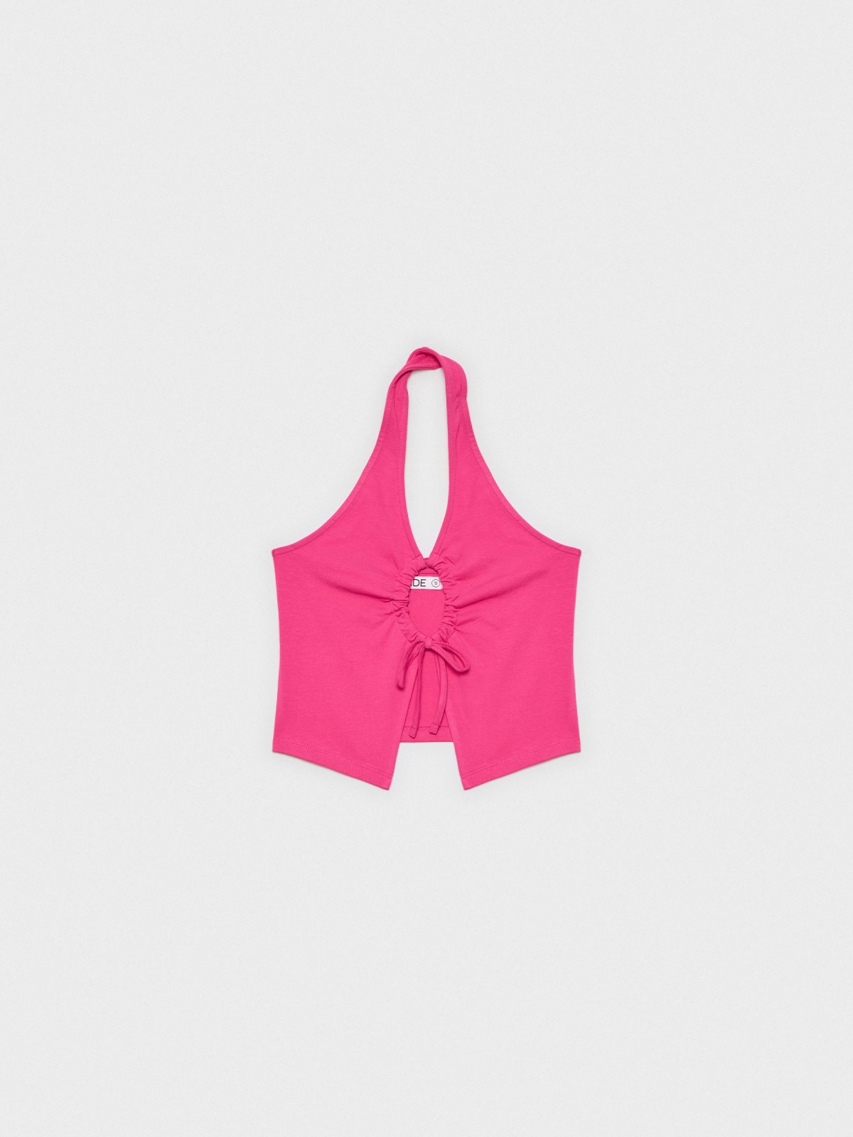  Top cut out knotted magenta