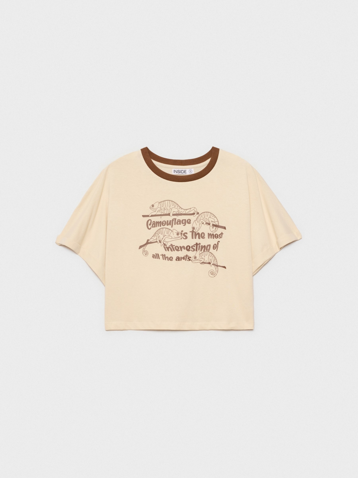  Camiseta crop camaleón arena
