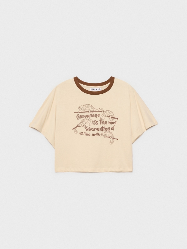  Camiseta crop camaleón arena