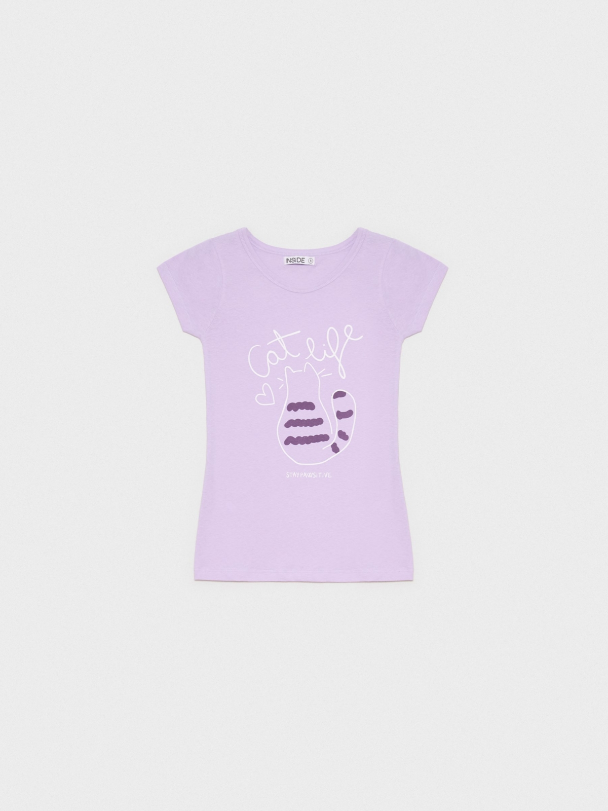  Cat life T-shirt mauve