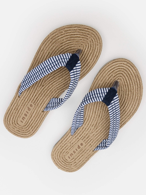 Flip-flops with nautical strap navy