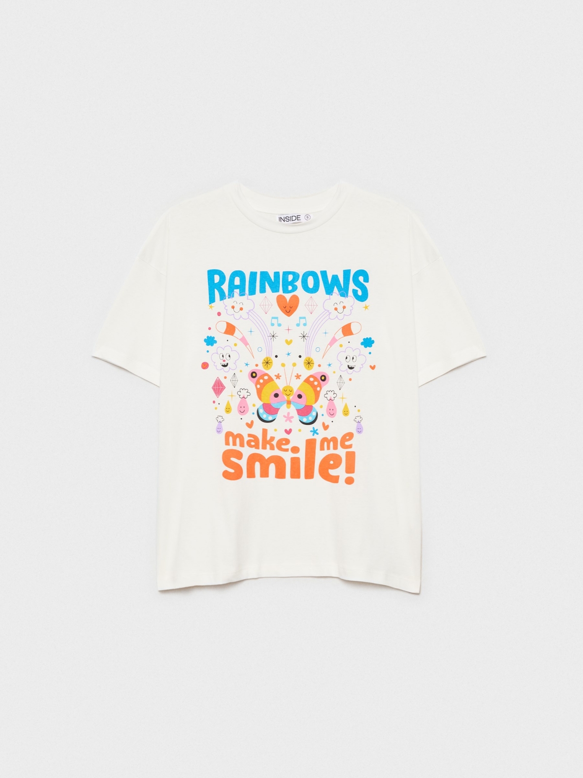  Camiseta oversized Rainbows blanco roto