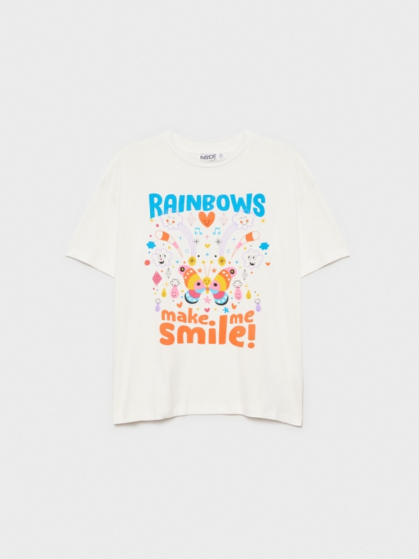  T-shirt oversized Rainbows off white