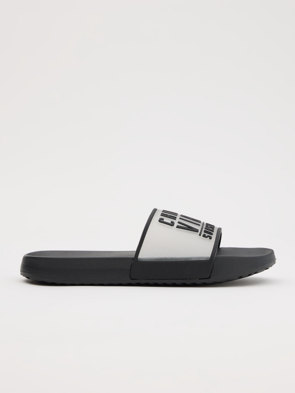 Graphic flip-flops black lateral view