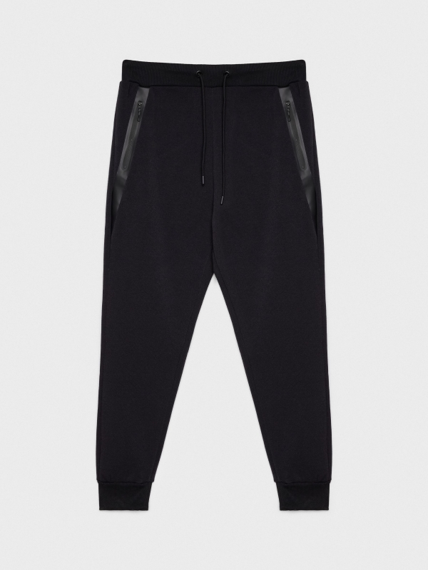  Pantalón jogger negro bolsillos negro