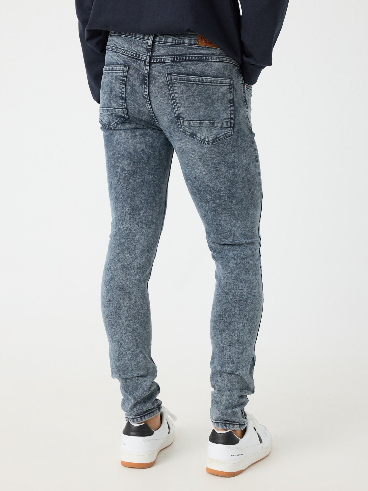 Super slim jeans blue middle back view