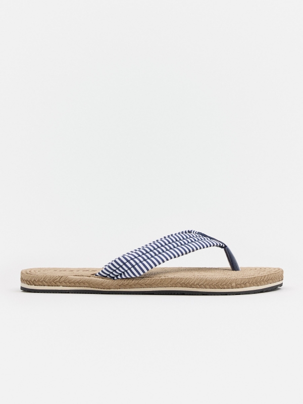 Flip-flops with nautical strap navy lateral view