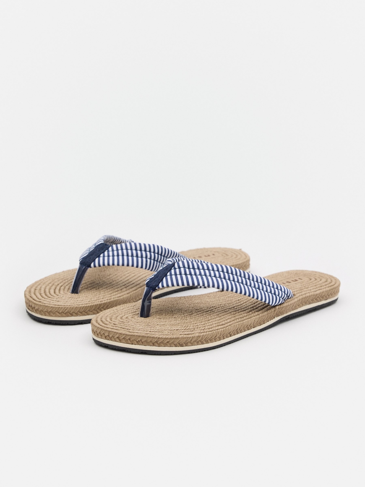Flip-flops with nautical strap navy 45º front view