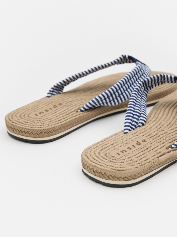 Flip-flops with nautical strap navy detail view