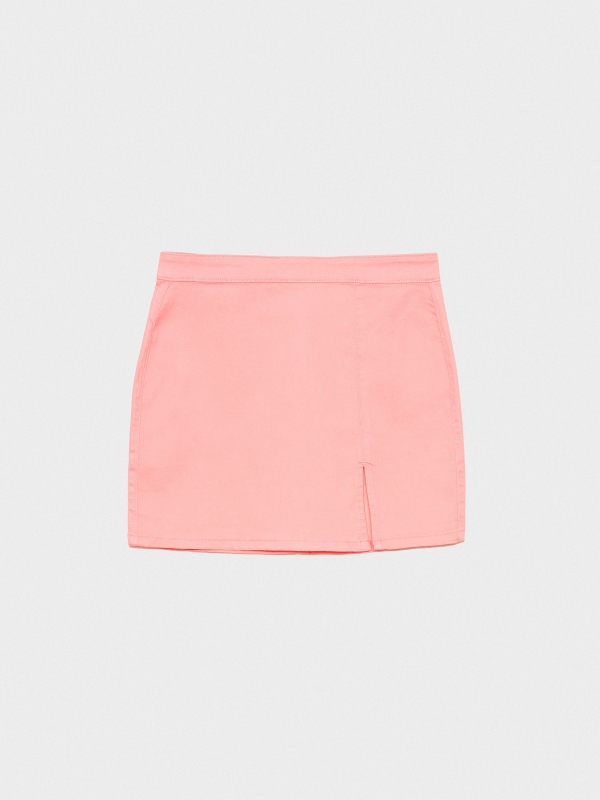  Falda mini slim con abertura rosa claro