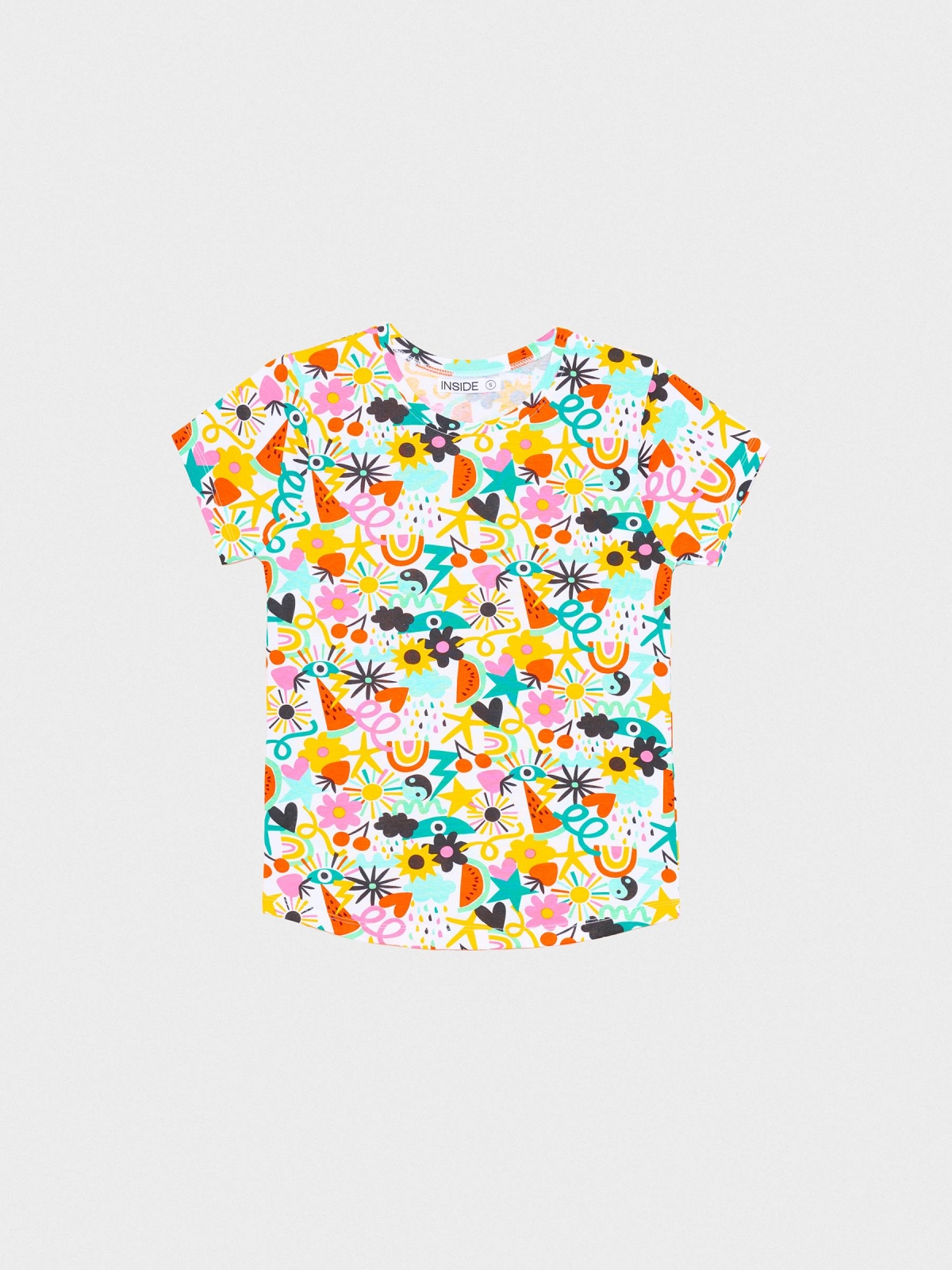  T-shirt de impressão em melancia multicolorido