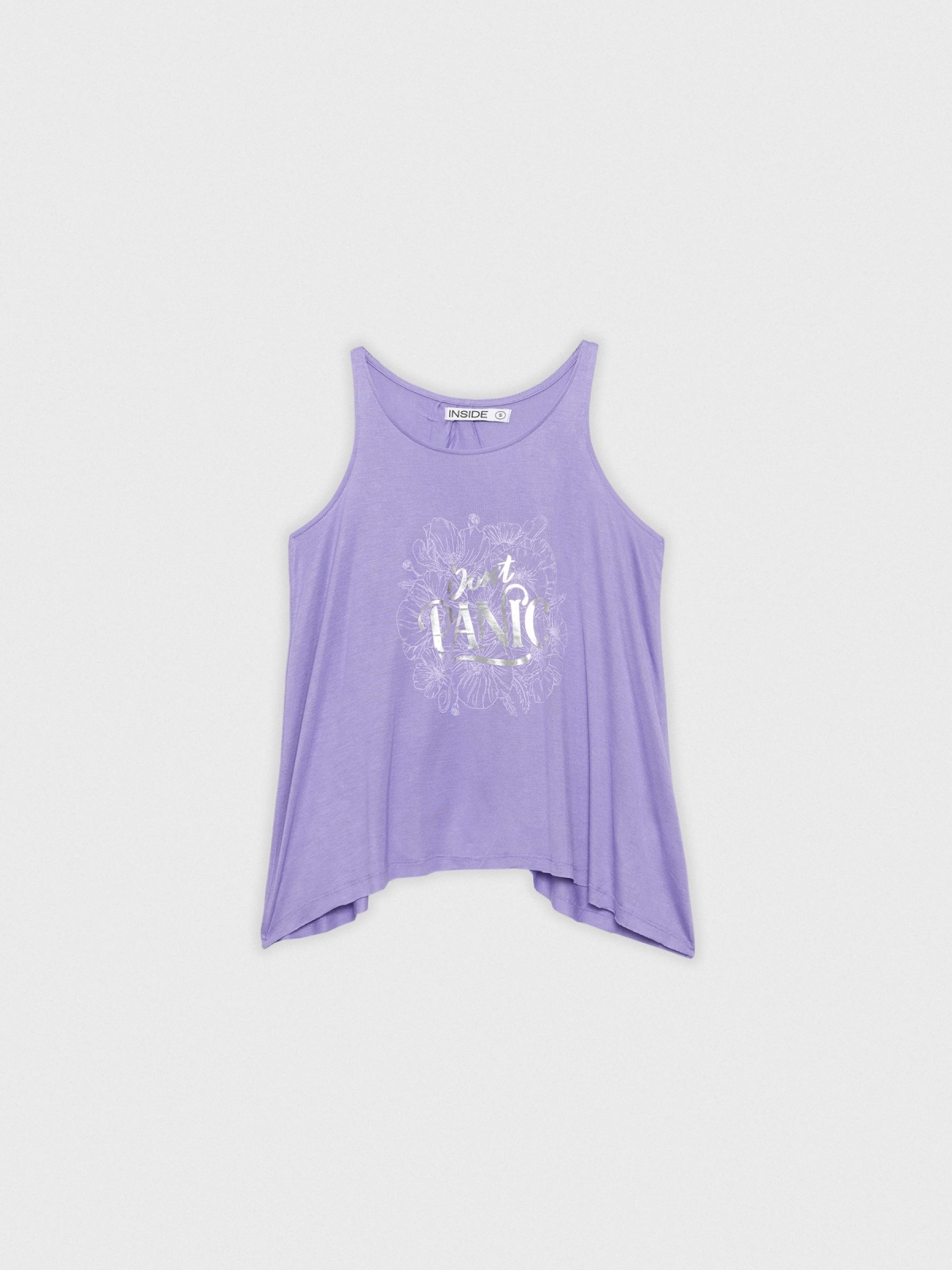  Don't Panic fluid T-shirt lilac