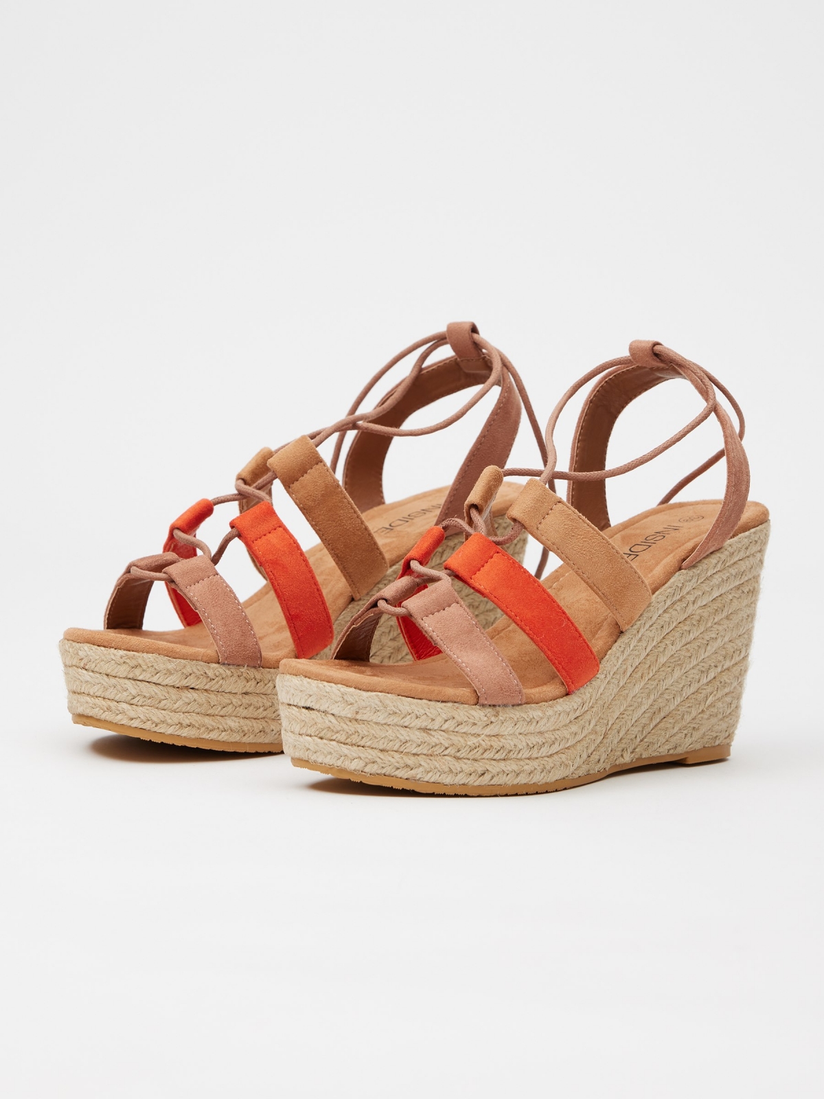 Wedges with multicolored strips multicolor 45º front view