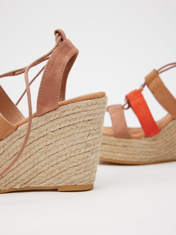 Wedges with multicolored strips multicolor detail view