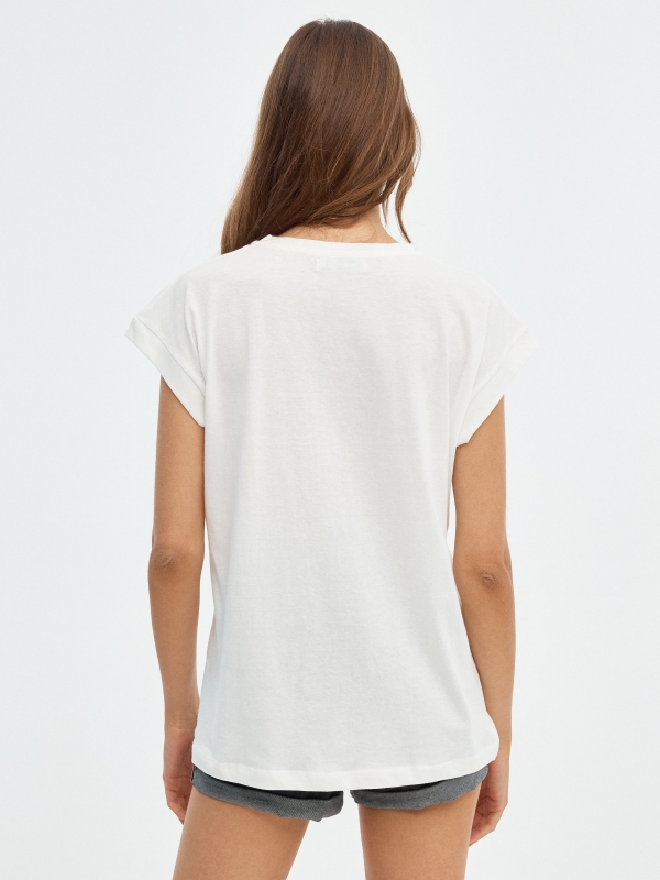 Camiseta print 90s blanco roto vista media trasera