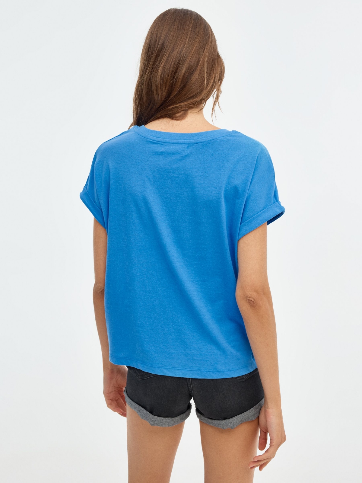 Every Next Level T-shirt blue middle back view