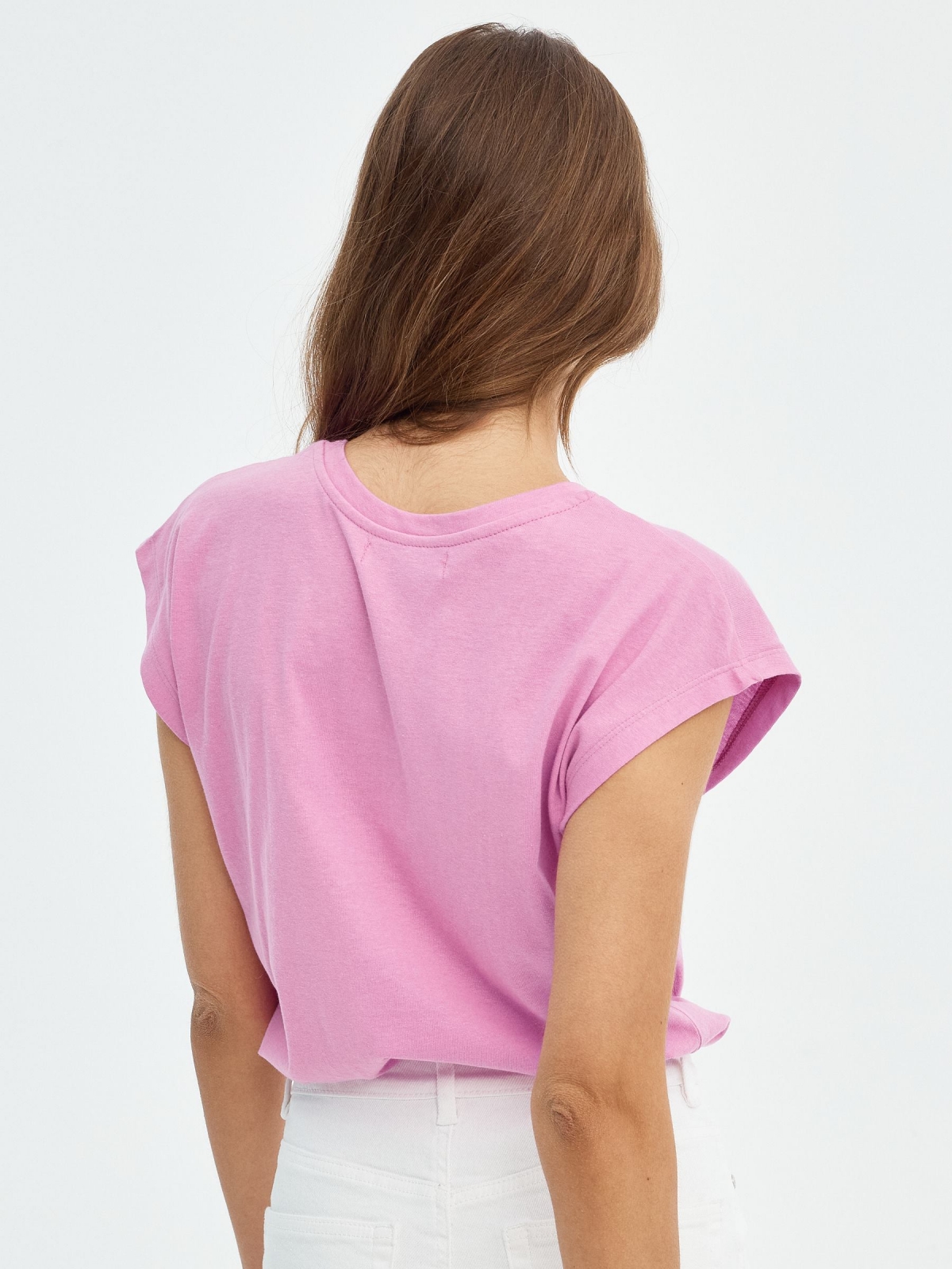 Noodle tank top magenta middle back view