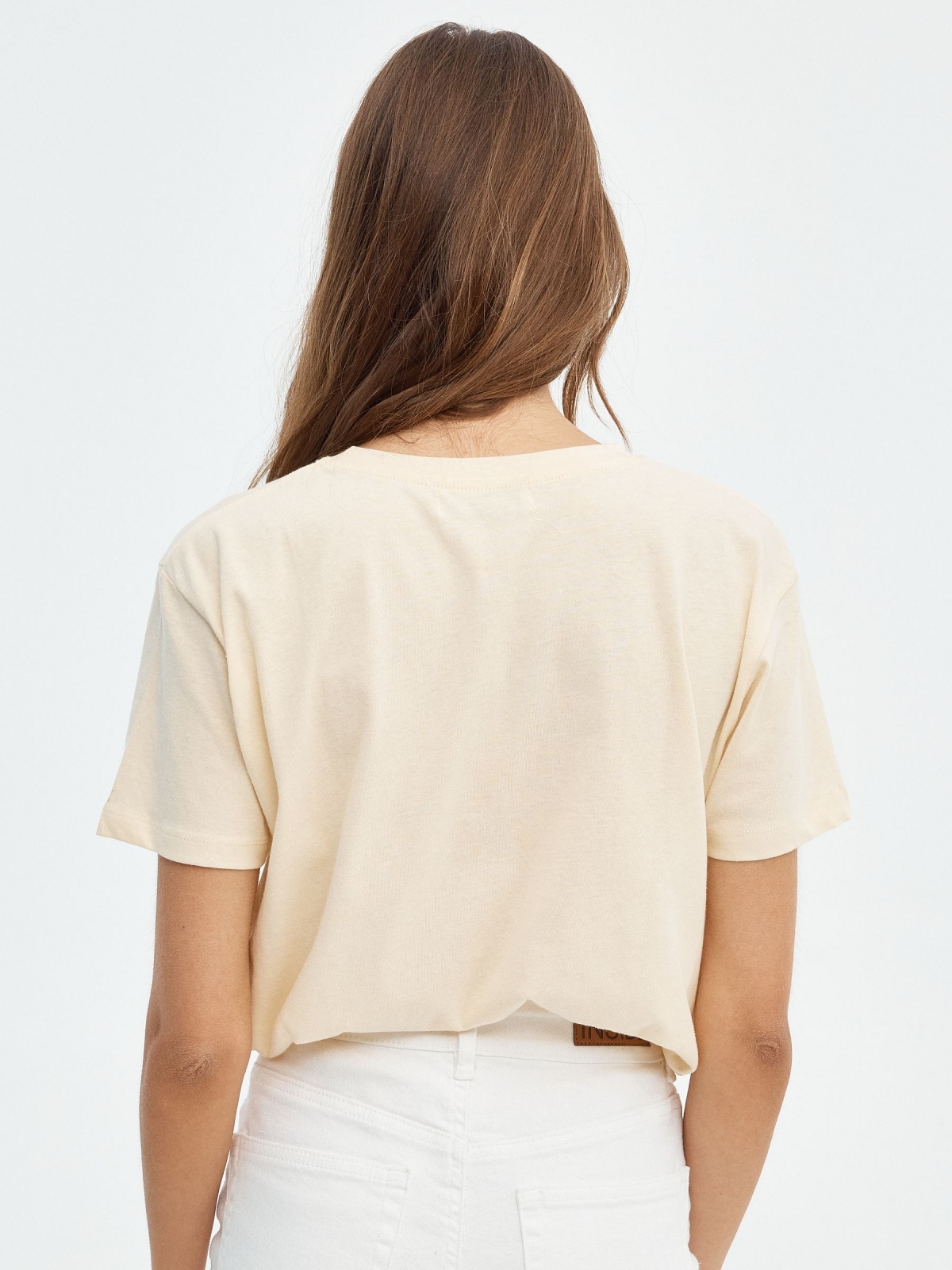 Oversized Music T-shirt sand middle back view