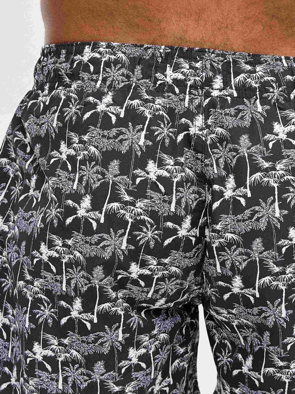 Totalprint swimsuit palm trees black detail view