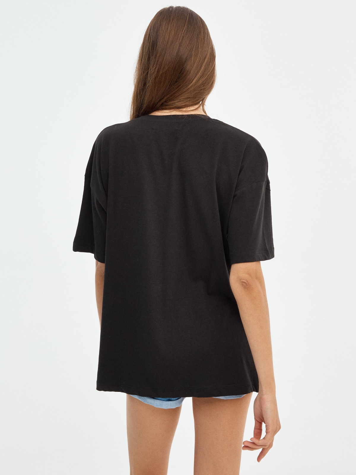 Oversized T-shirt Holiday Error black middle back view
