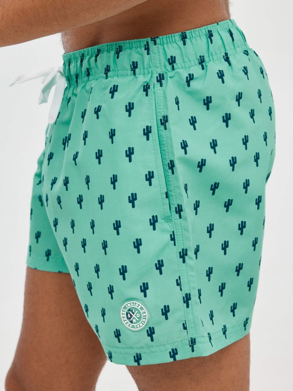 Miniprint swimsuit cactus green detail view
