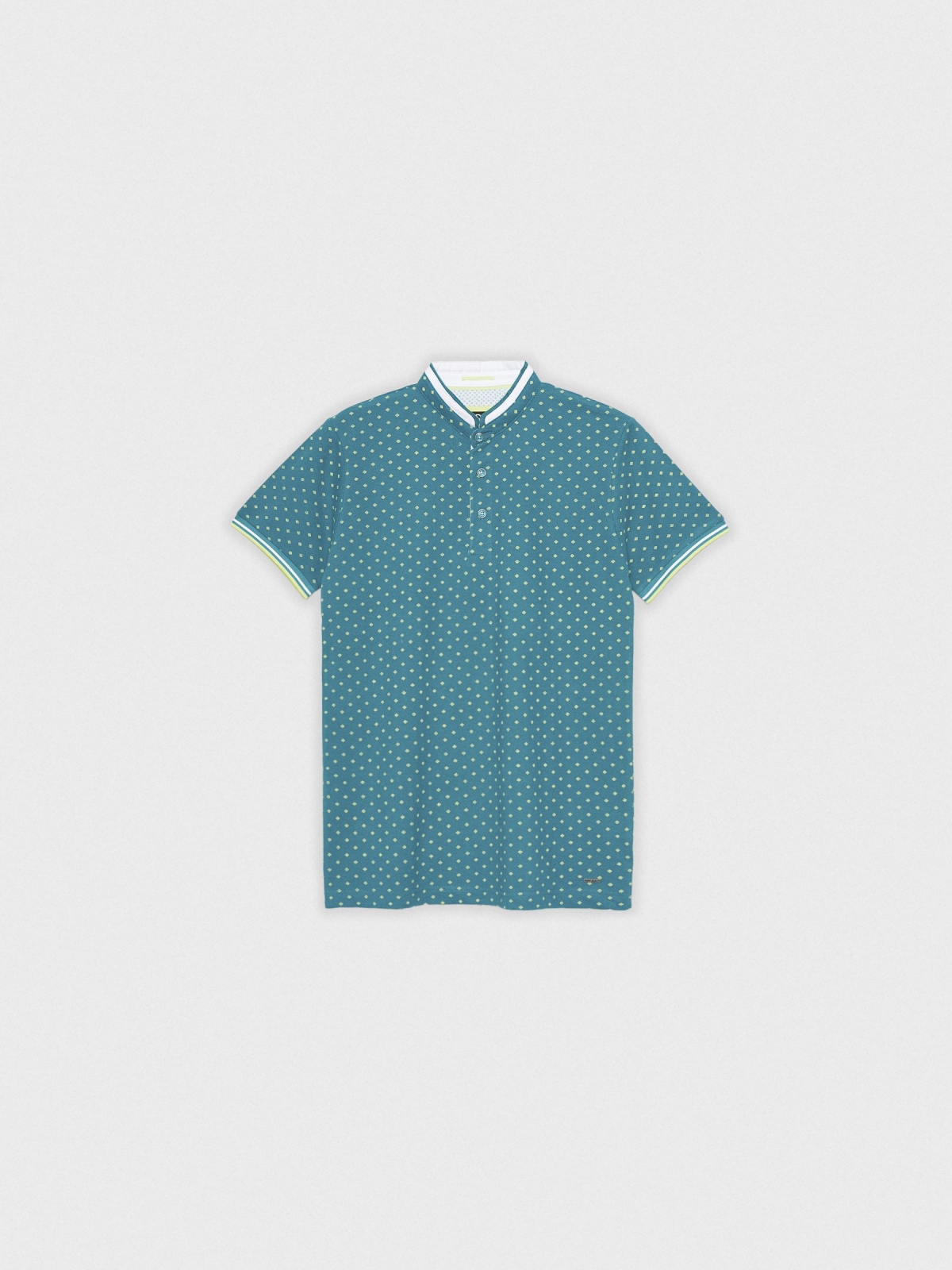  Geometric mao polo shirt emerald
