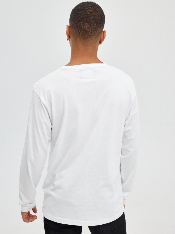 T-shirt normal INSIDE branco vista meia traseira