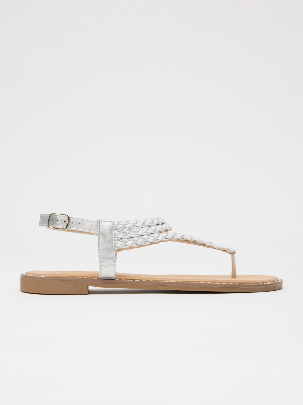 Braided toe sandal with glitter