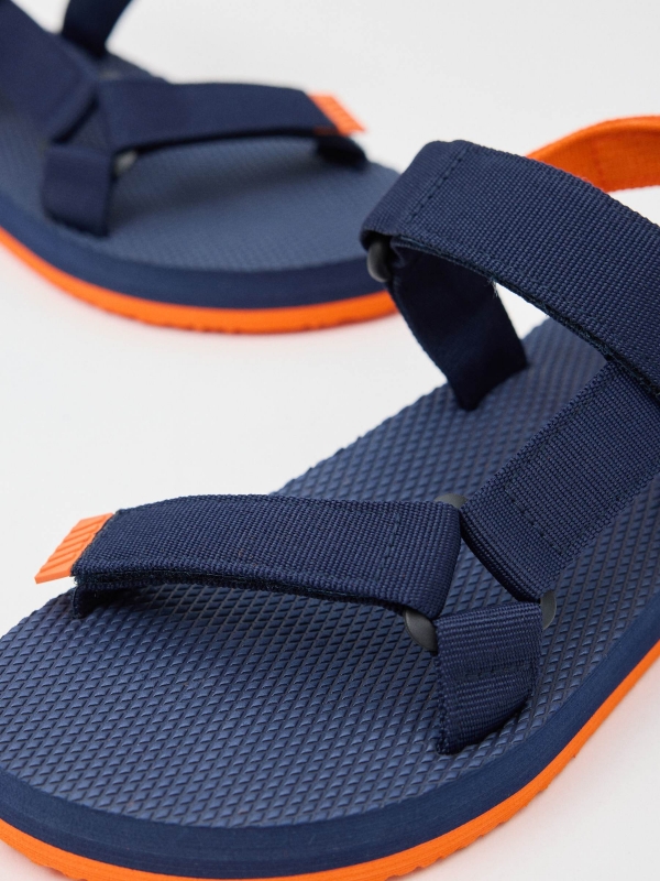 Contrast crab sandal navy detail view