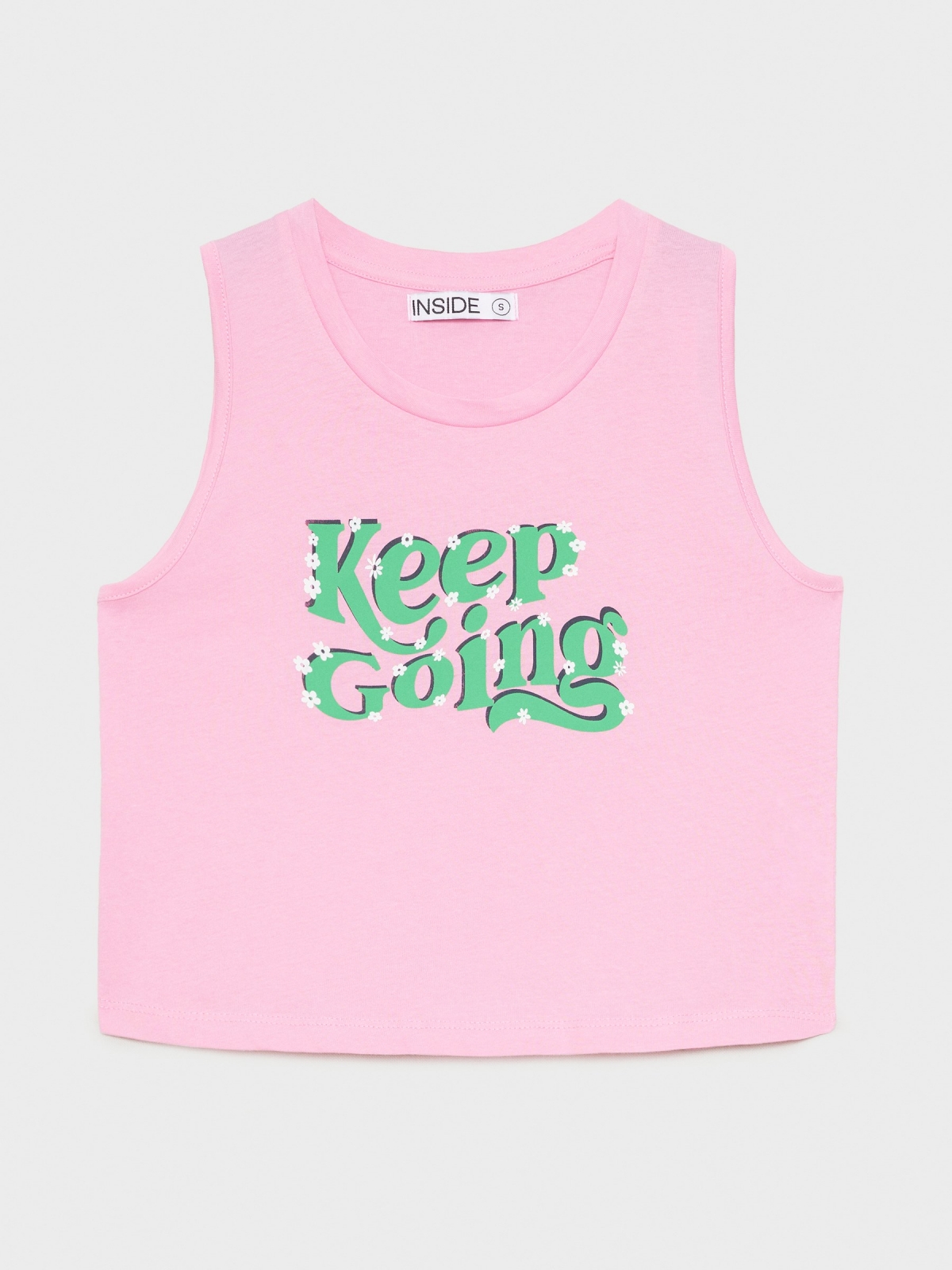  Keep Going crop top bubblegum pink