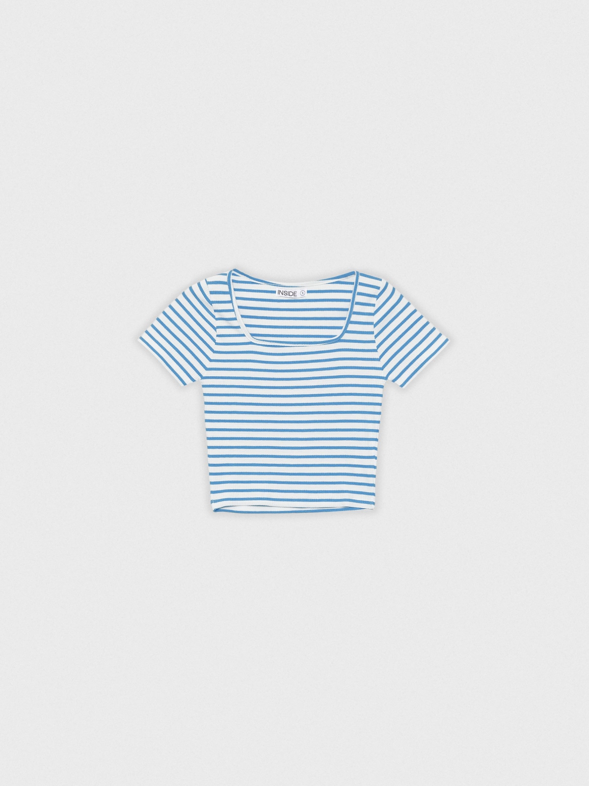  Casual striped crop top blue