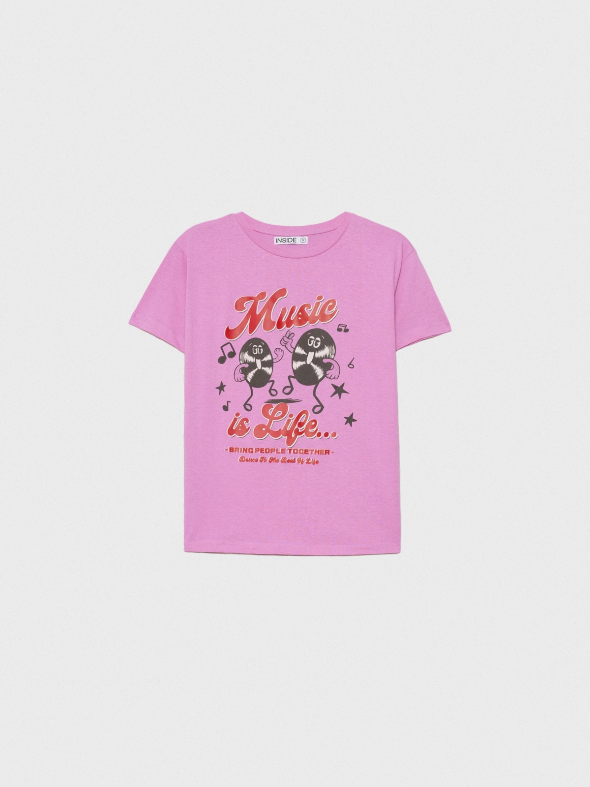  Camiseta oversized Music rosa